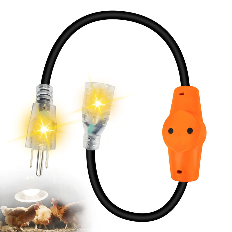 2 PCS Temperature Controlled Extension Cord, Auto 37°F(3°C) On/50°F(10°C) Off, YeloDeer Energy-Saving Thermostatically Controlled Outlet for House 120V 15A Plug in Thermostat for Heate 2