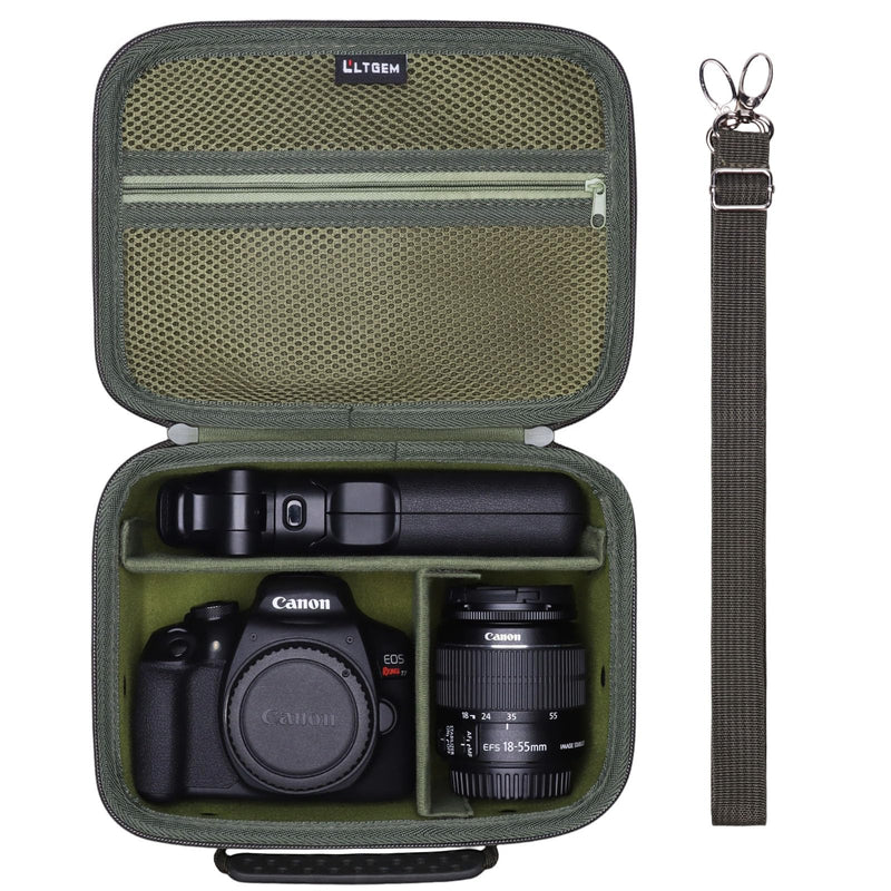 Small Camera Case Bag for Canon EOS Rebel T7/R50//R100 DSLR Camera Green | Hard Carrying Travel Case for Canon EOS Rebel T7/R50//R100/R6 Mark II/R8/R6 Mark III/R50 V/T6/R10/R5 Mark II DSLR SLR Camera Small