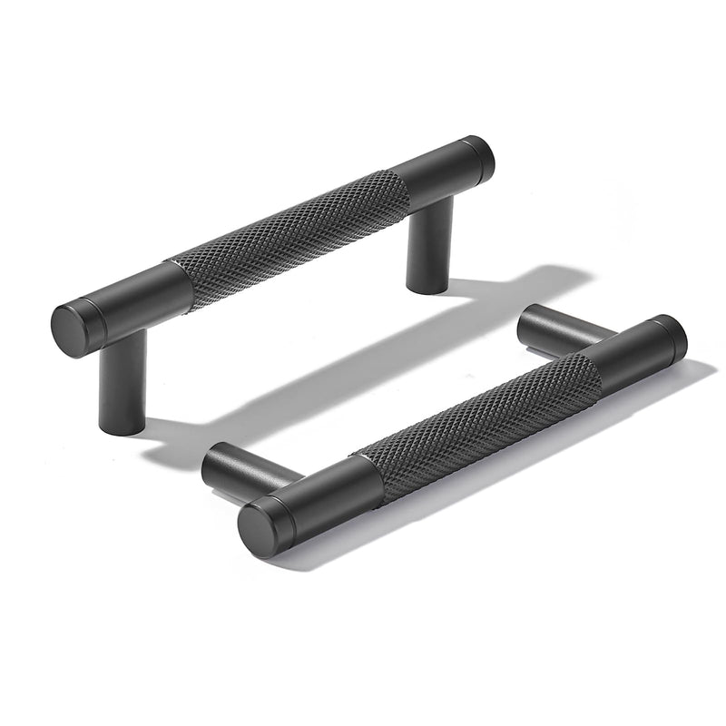 khtumeware 10 Pack 3-1/2 Inch(89mm) Aluminum Handles Knurled Black Cabinet Pulls Drawer Pulls Kitchen Hardware Kitchen Handles for Cabinets Cupboard Handles 3-1/2"(89mm) Hole Center 10-pack