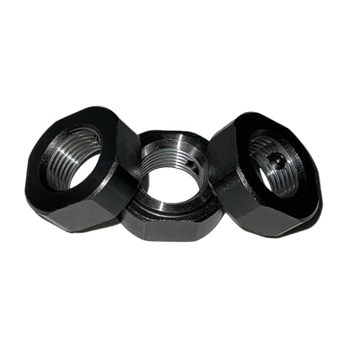 DN8 Lock Nut for Roller Screw，5Pack M8 x 1.25 Hex Nut, 42CrMo Steel, 6H Precision, Phosphated and Lubricated Anti Backlash, Copper Setscrew Included 5