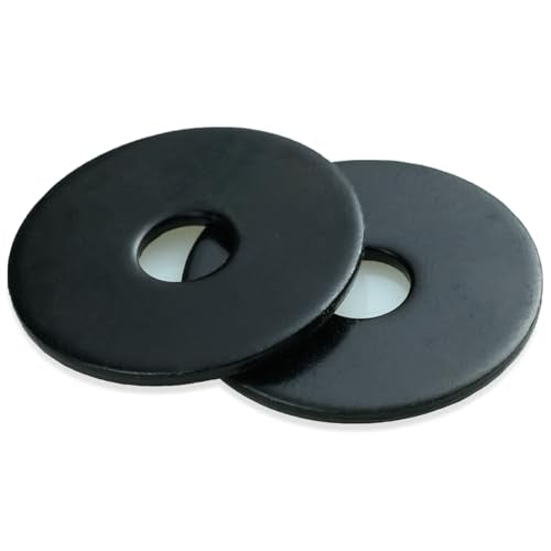 5/16 x 1-1/4 Inch 18-8(304) Stainless Steel Fender Washers, Black Zinc Plated Flat Washers for Screws and Bolts, 50 Pieces Large Repair Washers for Home and Industrial Use 5/16x1-1/4"