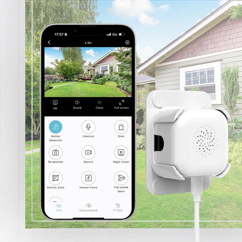 3MP 2K Window Camera, Indoor Cameras for Home Security with Full Color Night Vision, Smart Person & Motion Detection, 2-Way Audio, Siren, 2.4GHz & 5GHz WiFi Camera, Easy & Quick Installation 1 Pack