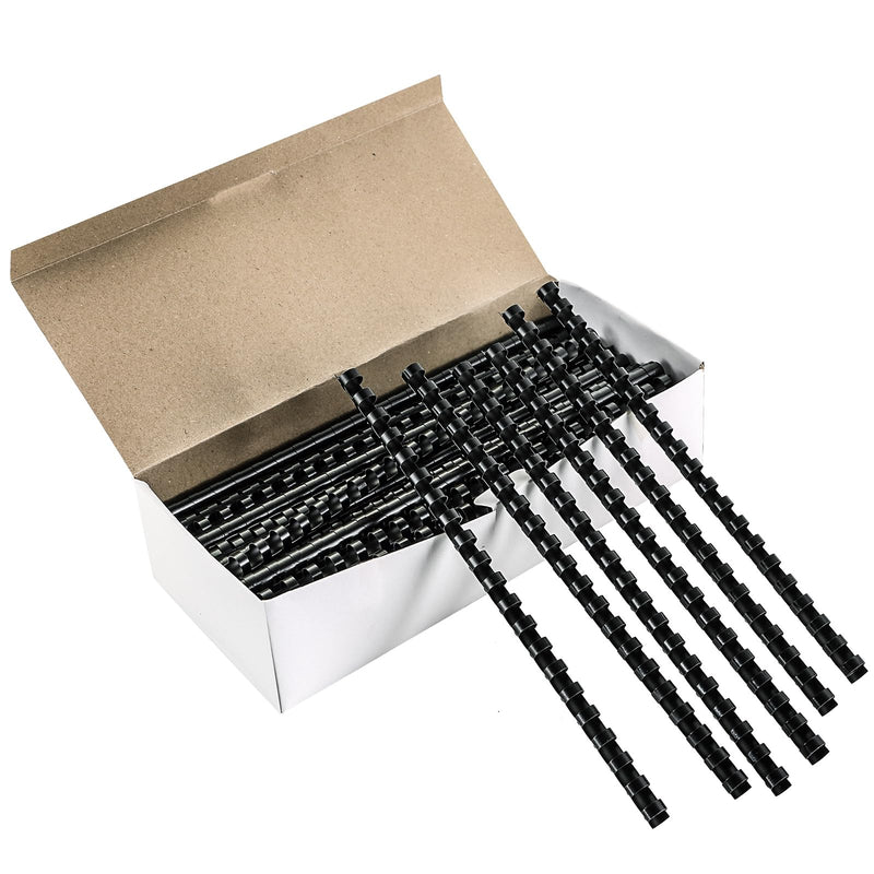 100PCS 21 Ring Plastic Comb Binding Spines 1/2 Inch Diameter, 65 Sheet Capacity, A4, Black Binding Comb (1/2" 65 Sheet Capacity) (5/8 inch, 100 Pack) 5/8 inch, 100 pack