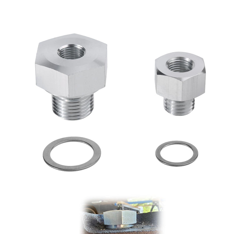 2pcs Oil Pressure Sensor Adapter, M16x1.5 M12x1.5 to 1/8 NPT Temp Sensor Adapter Swap Parts Oil Pressure Sender Accessories Compatible with LS Engines