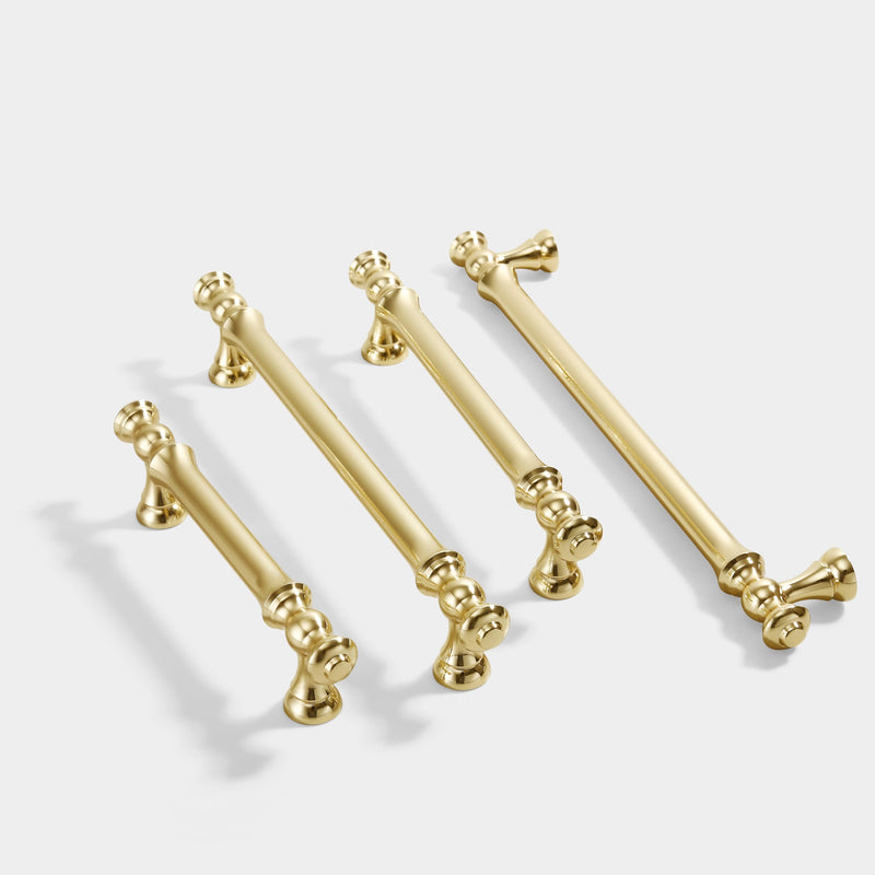 Fashionable and Minimalist Cabinet and Wardrobe Handles, Suitable for Drawers, Cabinet Doors, wardrobes, cabinets, Shoe cabinets, and Furniture Handles (10, Bright Gold, 3.78inch) 10