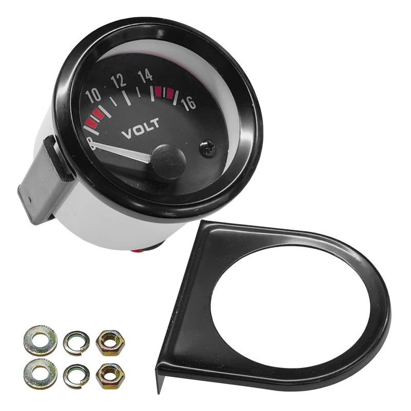 12V Car Voltmeter 2" 52MM Voltage Gauge Meter, Digital Automotive Voltmeter, Universal LED Light Electrical Vehicle Voltage Meter Gauge with Measure Range 8-16V