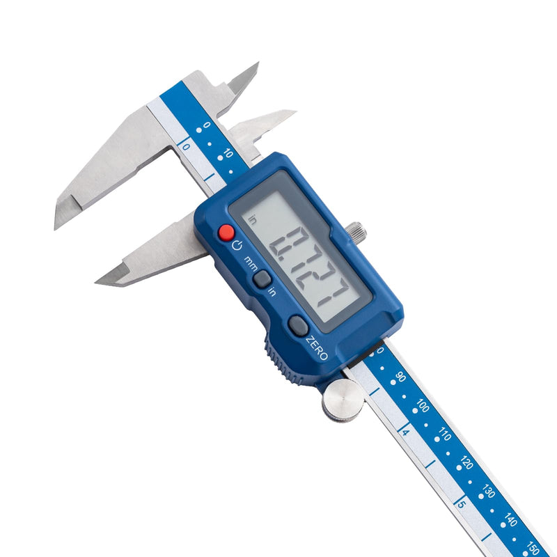 Dasqua 6”/150mm Digital Caliper, Stainless Steel Precision Measuring Tool with Advanced Dual Chip, Large LCD, Resolution 0.0005”/0.01mm, Accuracy ±0.001”/0.02mm 0-6"
