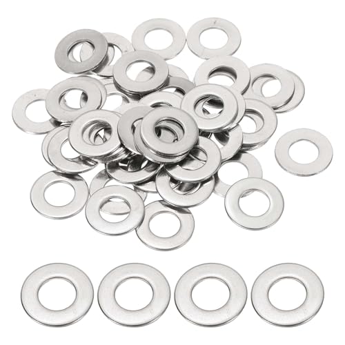 PATIKIL 3/8" ID x 5/6" OD 304 Stainless Steel Flat Washers, 50 Pcs Round Metal Washer Small Spacer for Screws Bolts Nuts Assortment