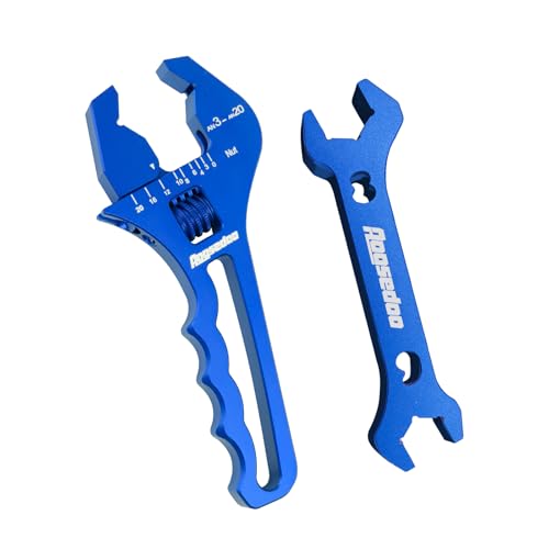 3AN-20AN AN Fitting Wrench Blue With 6AN-AN8 Double-ended AN Wrench Blue 3AN-20AN