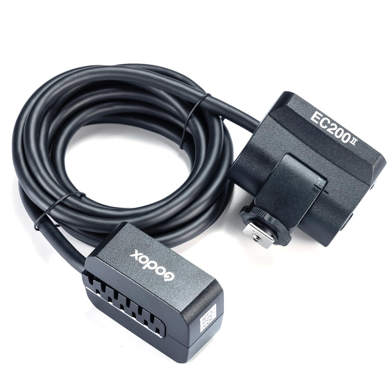 Godox EC200 II Extension Flash Head 200W for AD200Pro II Pocket Flash – 2m Extension Cable, Metal Cold Shoe & 1/4” Threaded Mount, Ideal for Outdoor & Studio Photography