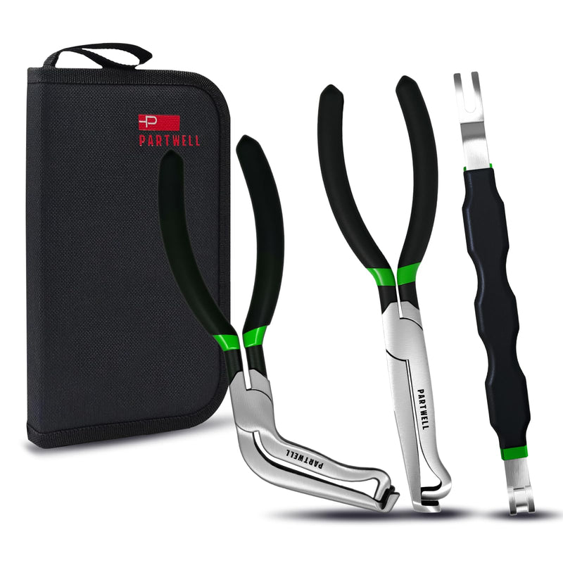 Electrical Disconnect Pliers Set – 3PCS Electrical Connector Pliers for Cars, Fuel Line Disconnect Tool, and Automotive Electrical Tool Kit Green 3