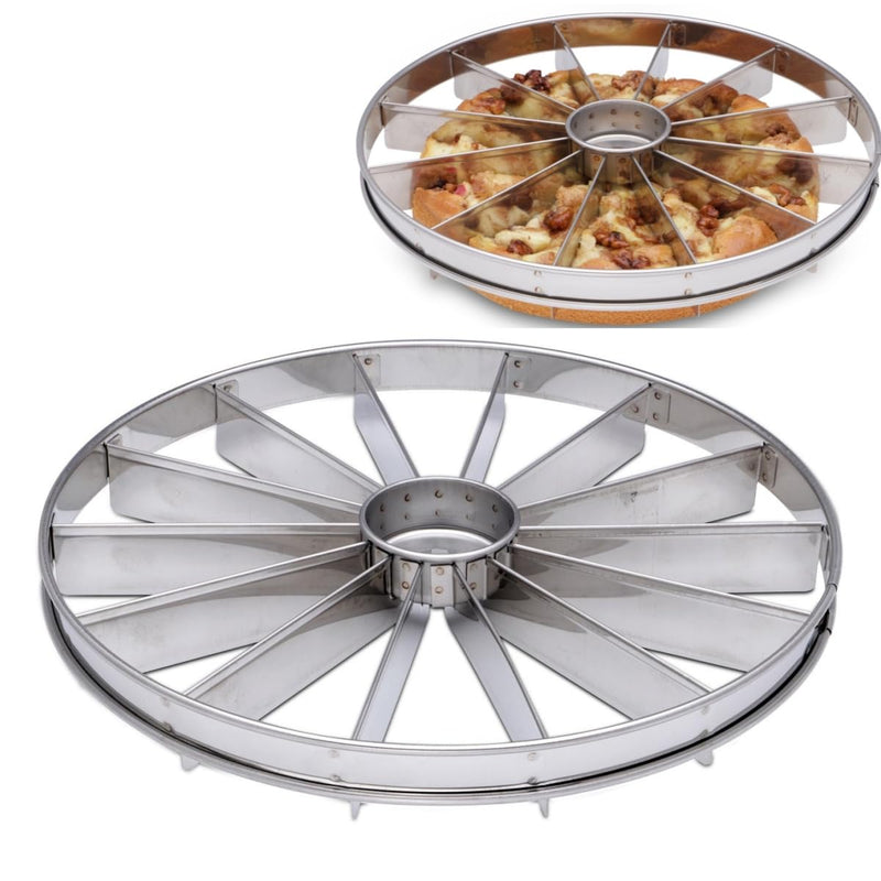 Professional Pie Slicer and Cake Divider | Stainless Steel Pie Portion Cutter Press Cake Marker Evenly14 Portions