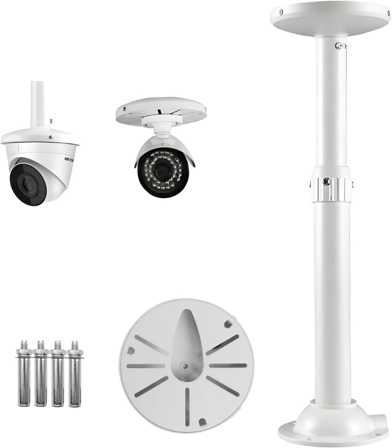 11.8"-23.6" I-Shapped Telescopic Adjustable Camera Mount Bracket, Heavy Duty Metal Wall Ceiling Mount for Dome CCTV Security Cameras, Universal Surveillance System Holder