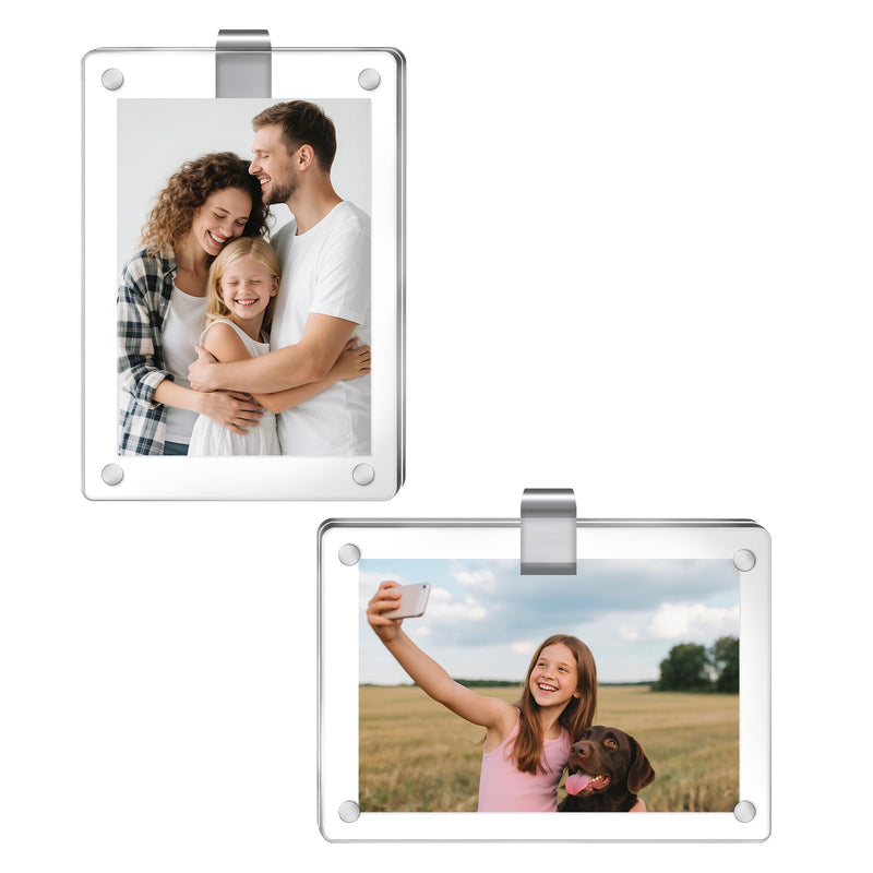 BST3CBABY 2 Pack Car Visor Photo Clip and Visor Clip Photo Frame,Clear Nonslip Strong Stickiness for Photo Car Visor Clip,Auto Accessories &Couple/Pet Photos -Universal Fit Family Road Trip Memories