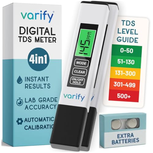 Varify TDS Meter Digital Water Tester for Drinking Water 4in1 Test (2Pack) 2 Pack
