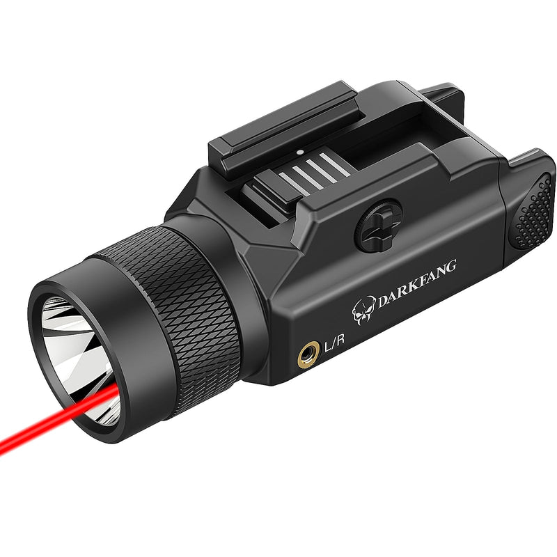  [AUSTRALIA] - DARKFANG Tactical Flashlight and Red Laser Light Combo 1500 Lumen for Shotgun/Pistol Light with Momentary/Strobe Function for 1913 Picatinny Rail