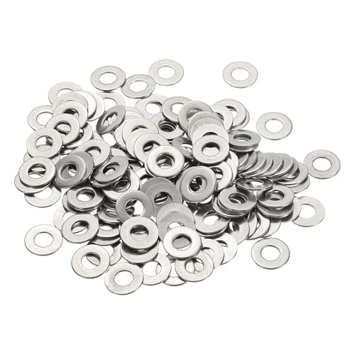 Flat Washers, 304 Stainless Steel Hardware Assorted Washer, 14 x 6 x 1 mm Fit for Bolts Screws Industrial Use (300 Pack, Silver) 300