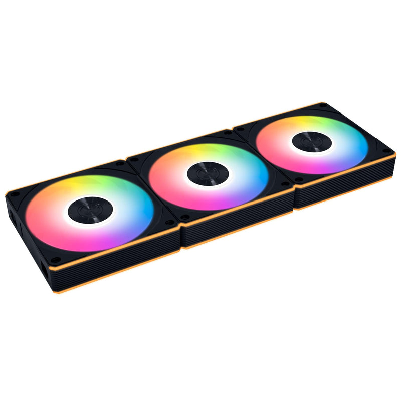 Lian Li UNI Fan CL120 ARGB 120mm PWM Fans - Triple Pack - 2.4 GHz Wireless Signal RGB & PC Case Fans Control - Daisy-Chain - Dual Light Zones - FDB - Controller Included & Required - Black (12CL1W3B) Normal Blade, Black 3 x 120mm