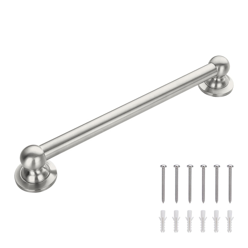 Anti Slip Shower Grab Bar, Safety Bathroom Assist Handle, ADA Compliant Handrail, Heavy Duty Handicap Grab Bars for Elderly, Injured, Senior, Children (Brushed Nickel, 18 Inches) 18 Inch