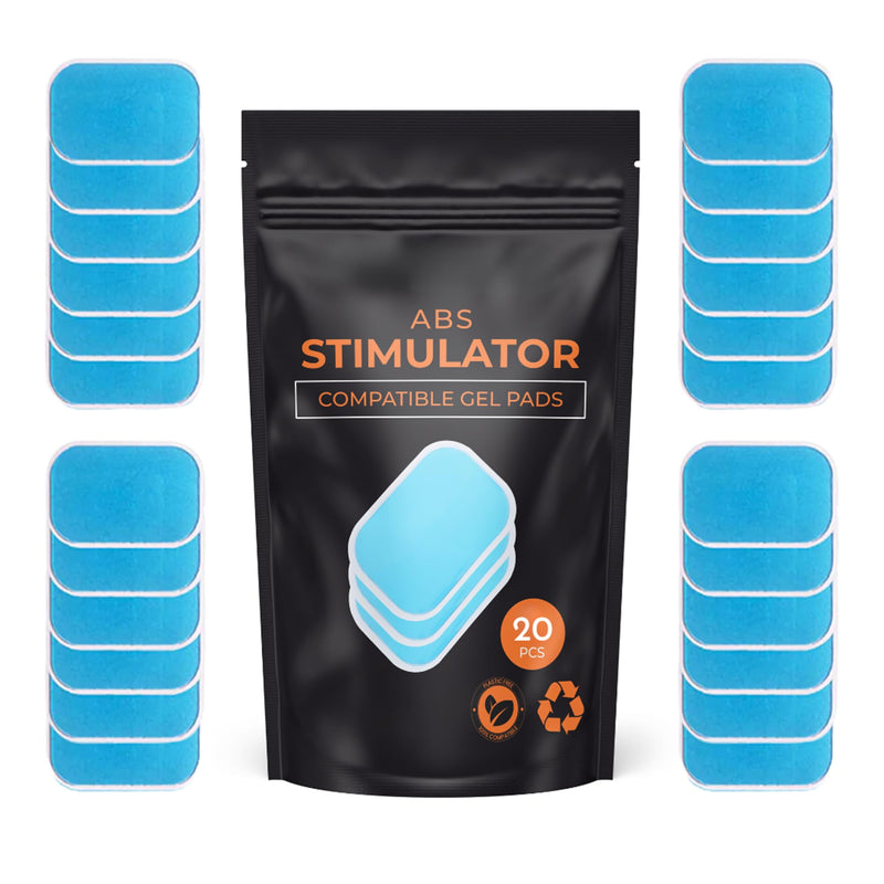 Gel Pads for Abs Stimulator – Hydrogel Pads for EMS AB Trainer, Abdominal Toner Belts & Muscle Toners – Conductive, Skin-Friendly & Long-Lasting EMS Accessories 20 Pcs