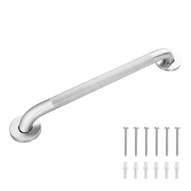 Grab Bars for Bathtubs and Showers, 304 Stainless Steel Handicap Grab Bar, Anti Slip Bathroom Handrail with Knurled Surface, Holds up to 500 LBS Safety Shower Handle for Elderly (18 Inches) 18 Inch