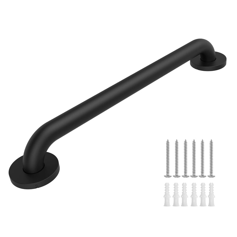 Safety Shower Grab Bars for Seniors, Stainless Steel Anti Slip Shower Handle, ADA Compliant Hand Rails, Holds up to 500 LBS Grab Bars for Elderly for Wall (Black, 12 Inches) 12 Inch