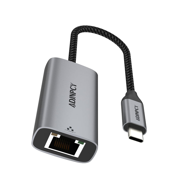 USB C to Ethernet Adapter 2.5G, Aluminum, Type C (Thunderbolt 5/4/3 Compatible) to RJ45 Network, Compatible for NAS, MacBook Air/Pro, XPS, iPhone 16/15 Pro/Max (USB-C to 2.5G-CR01) USB-C to 2.5G-CR01