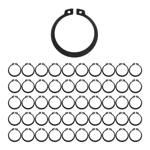 Oedema 50 Pcs External Large Retaining Rings External Circlip Round Wire Snap Rings 1-5/8 Inch for Automobiles, Cylinders, Lawn Mowers, Black 40mm/1.57inch