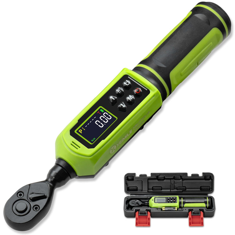 Digital Torque Wrench 1/4" Drive-4-266In.Lb/0.45-30N.m, Electric Torque Wrench With Vibration Buzzer LED Indicator,±2% Accuracy Five Units for Bike Motorcycle Car Auto Repair,DIY,Green Black 1/4" 4-266 In.Lb