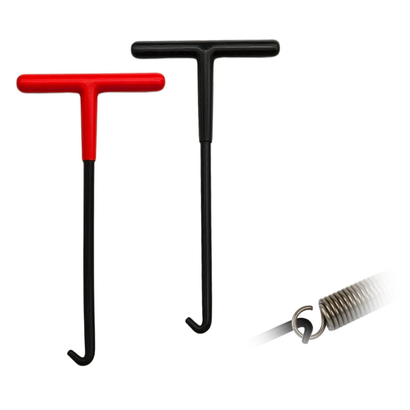 Motorcycle Exhaust Spring Hook, Spring Removal Tool, T Shaped Handle Exhaust Pipe Spring Puller Installer Hooks Tool with Rubber Coating, Car Accessories Fit for Most Vehicles (Red+Black) Red+Black
