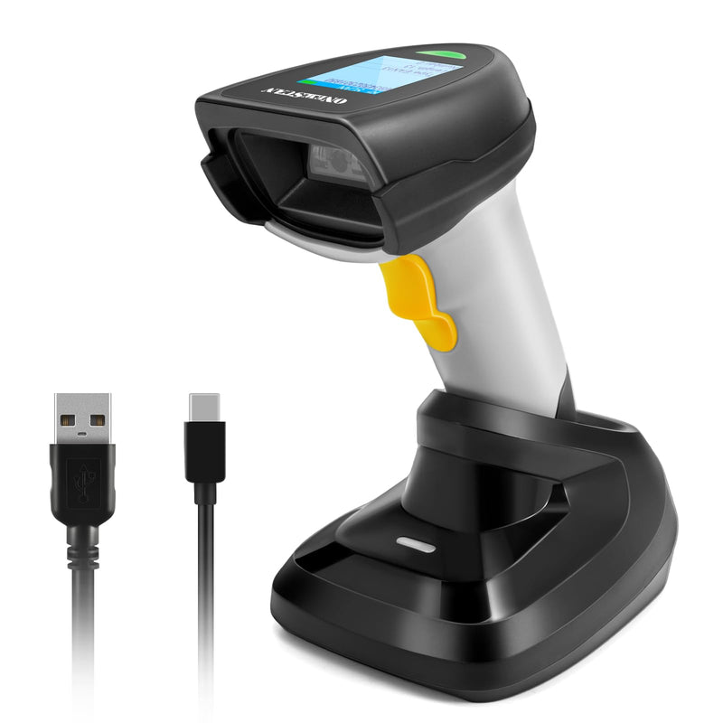 Barcode Scanner Wireless, QR Code Scanner Handheld Bar Code Scanners with Base 2 in 1 USB Wired Connection & 2.4G Wireless 1D&2D&PDF417 Data Matrix Automatic Barcode Reader NS-2206PT
