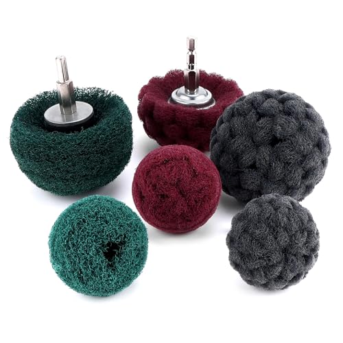6 PCS Non Woven Abrasive Buffing Polishing Wheel Drill Attachment Set