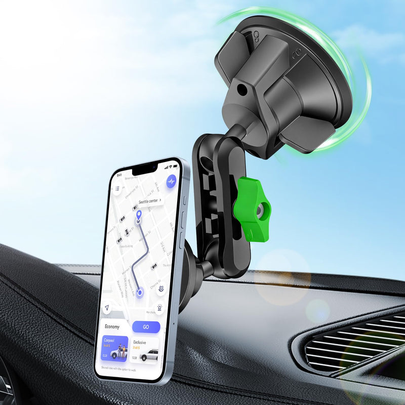 psycat Chubby Grip Magnetic Dash Mount Suction Cup Phone Mount for iPhone Samsung All Smartphone 360° Rotation Magnetic Phone Holder for Windshield
