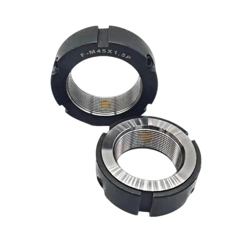 2Pcs F35 Precision Lock Nut for Roller Screws,M35 x 1.5 F Type Nut, 42CrMo Alloy Steel, 4H Threads, Phosphated and Lubricated - Copper Locking Screw Included M35 x 1.5 2