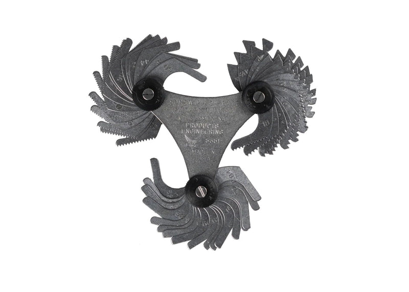 PEC Tools Screw Pitch Gauge, 4-84 TPI, Inch, 51 Leaves, Made in USA Inch - 51 Leaves