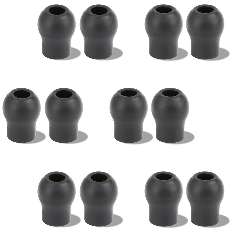 Replacement Ear Tips Compatible with EKO CORE 500 Digital Stethoscope, Original-Size Silicone, 6 Pairs (3 Small, 3 Large), Black