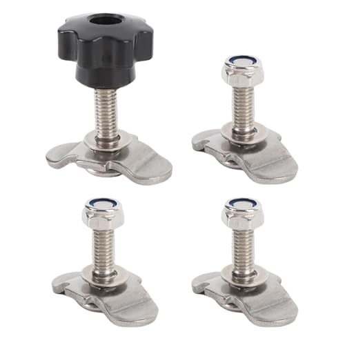 Haofy M8x35mm L Track Double Lug Threaded Stud Nut Fitting,Stainless Steel L Track Fittings Used with Rails for Truck Bed or Trailer Cargo Control