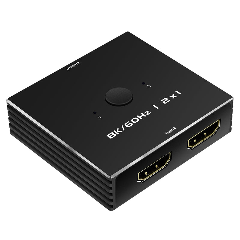 HDMI Switch 4K 120Hz 2 in 1 Out 2 Port Switch 1 Monitors 2 Computers Hdmi 5K 144Hz KVM Switch Monitor HDMI2.1 8K 60Hz