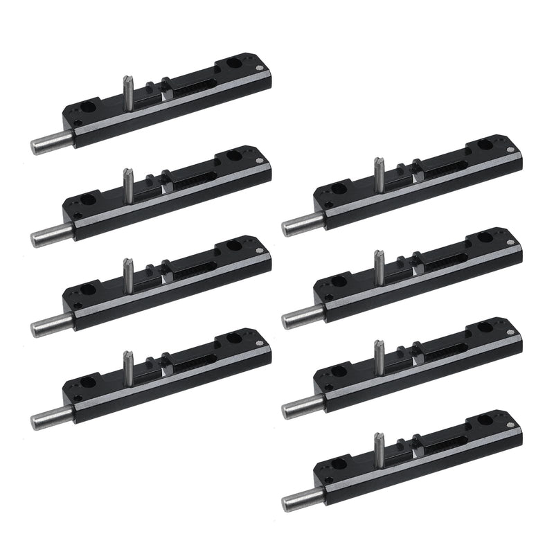 8 Pcs Right Spring Loaded Latch Zinc Alloy Spring Loaded Barrel Bolt Latch Normally Locked Flush Bolt for Industrial Device Door Equipment Doors, Black Right latch style two
