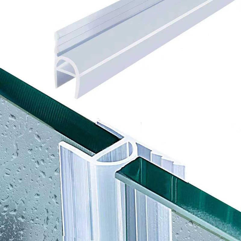 Shower Glass Door Seal, 120 Inch Silicone Soft Shower Door Bottom Seal for 3/8"(10mm) Thick Glass Door, Stopping Water Leaks (Arch) Arch