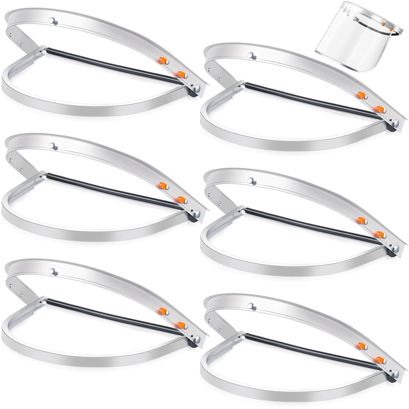Zonon 6 Pcs Aluminum Face Shield Adapter for Grinding Cutting Cap Style Hard Hat Safety Face Mask Shield Visor Bracket (White) White