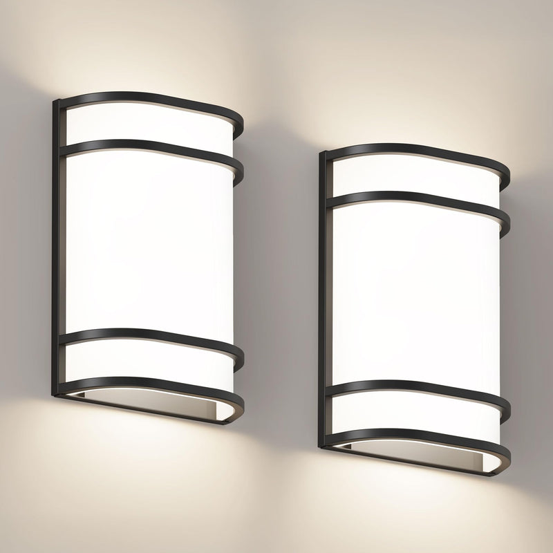 Indoor Wall Mount Light - 2 Pack 3000K/4500K/6000K Adjustable Black Modern Wall Sconce Lighting for Hallway Staircase, Corridor, Bedroom, Living Room, Kitchen(Black, 2 Pack)
