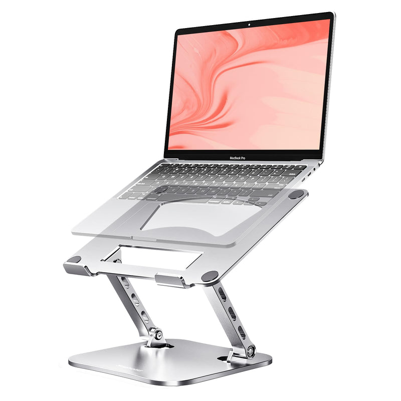 Laptop Stand for Desk – 2.5mm Aluminum Ergonomic Riser, Adjustable Height & Angle, Sturdy Yet Lightweight, Fits 10-17.3 Inch MacBook Pro/Air, Dell XPS, HP,Silver.