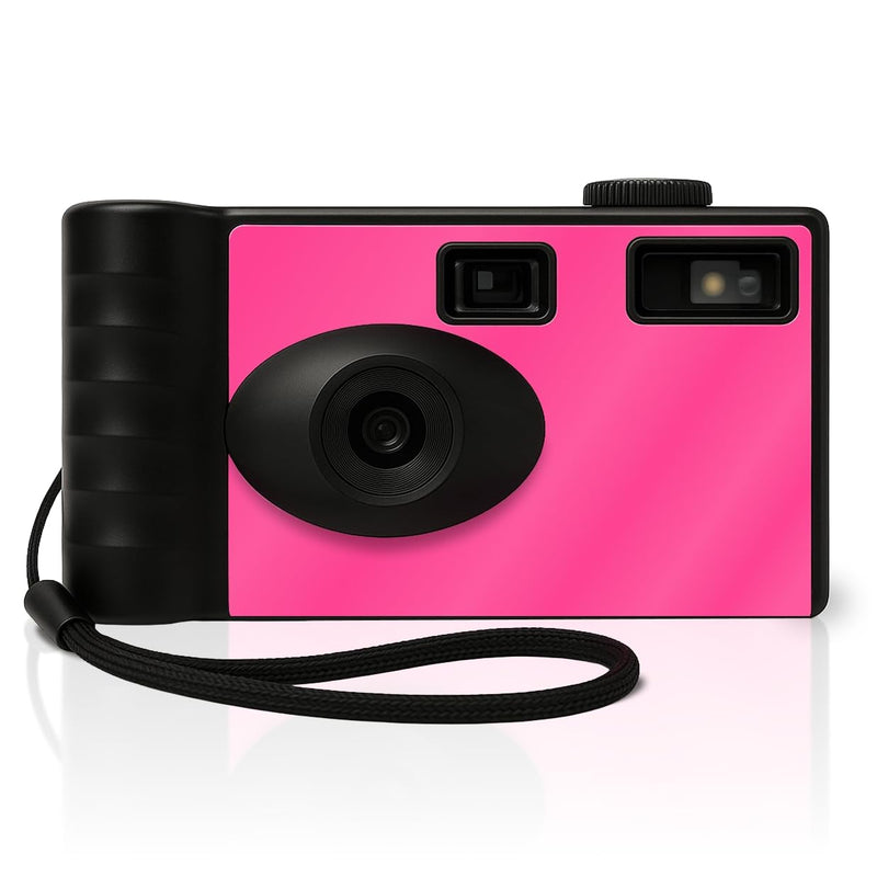LENSY Screen Free Digital Camera | Four Built in Filters | Rechargeable, 8mp, Lightweight, Focus-Free, Auto-Flash, Easy-to-Use, Reusable, Retro Film-Style Photos (Pink) Pink