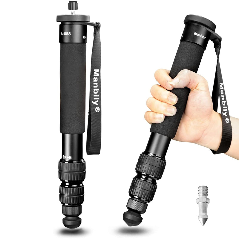 A-888 Camera Monopod, Length 32cm - 156cm, Aluminum Monopods for Cameras 7 Sections, Compact Travel Portable Selfie Stick for DSLR Smartphone Concert Festival