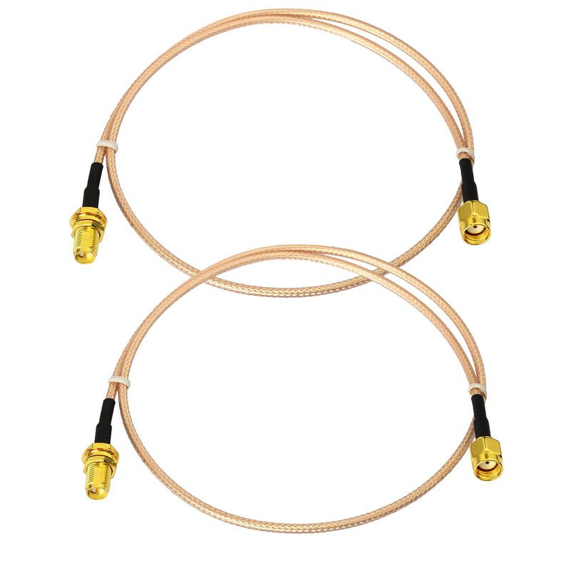 Yuslao WiFi Antenna Extension Cable 2ft 60cm RP-SMA Male to RP-SMA Female Low Loss RG316 Coax Cable (2-Pack) Compatible with WiFi Router USB Adapter Security IP Security Camera PCIE Network Card Modem 2ft / 60cm (2-Pack)