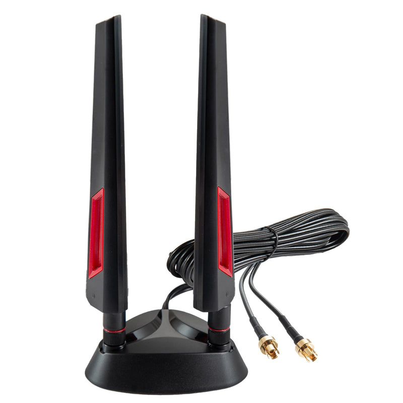 9dBi WiFi 7 Tri-Band Magnetic Base Gaming Antenna with New Connector for ASUS ROG Strix X870E-E X870-A X870-Plus B650-Plus ASUS Prime TUF Gaming and More PC Desktop Computer Gaming Motherboard
