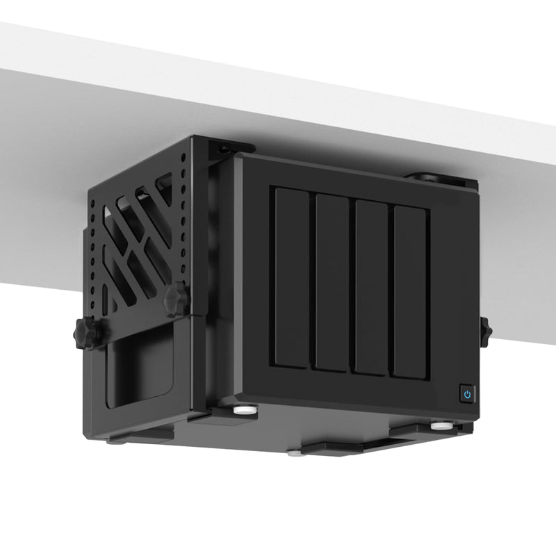 Under Desk Mount Compatible with NAS, PC, CPU, SFF PC(Small Form Factor), Xbox Series X Holder Under Desk with Cable Straps, Adjustable Height, Space Saving