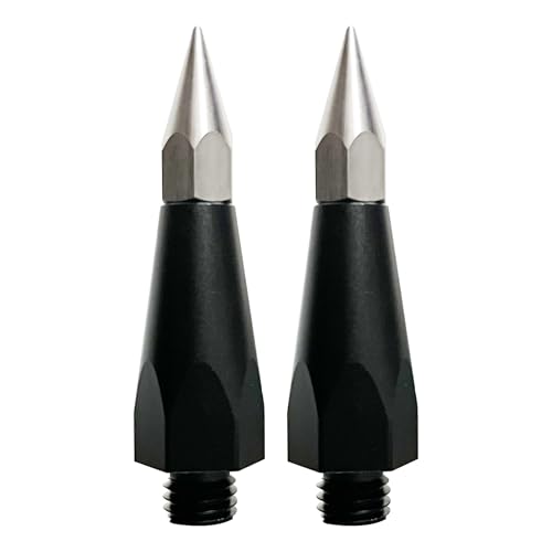 2 Pack Prism Pole Tip Replaceable Sharp - Pointed Surveying Pole Tip - 5/8 Male Thread - Fits GPS Carbon Fiber Pole, Centering Pole Alignment Poles Rod Staff