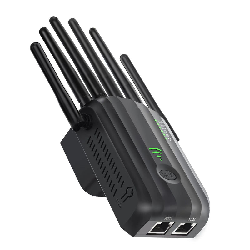 WiFi Extender Signal Booster with 6 Antennas, WiFi Extender with Ethernet Port, WiFi Booster Up to 10000 Sq.ft, Compatible with More Devices, Internet Extender WiFi Booster for Home